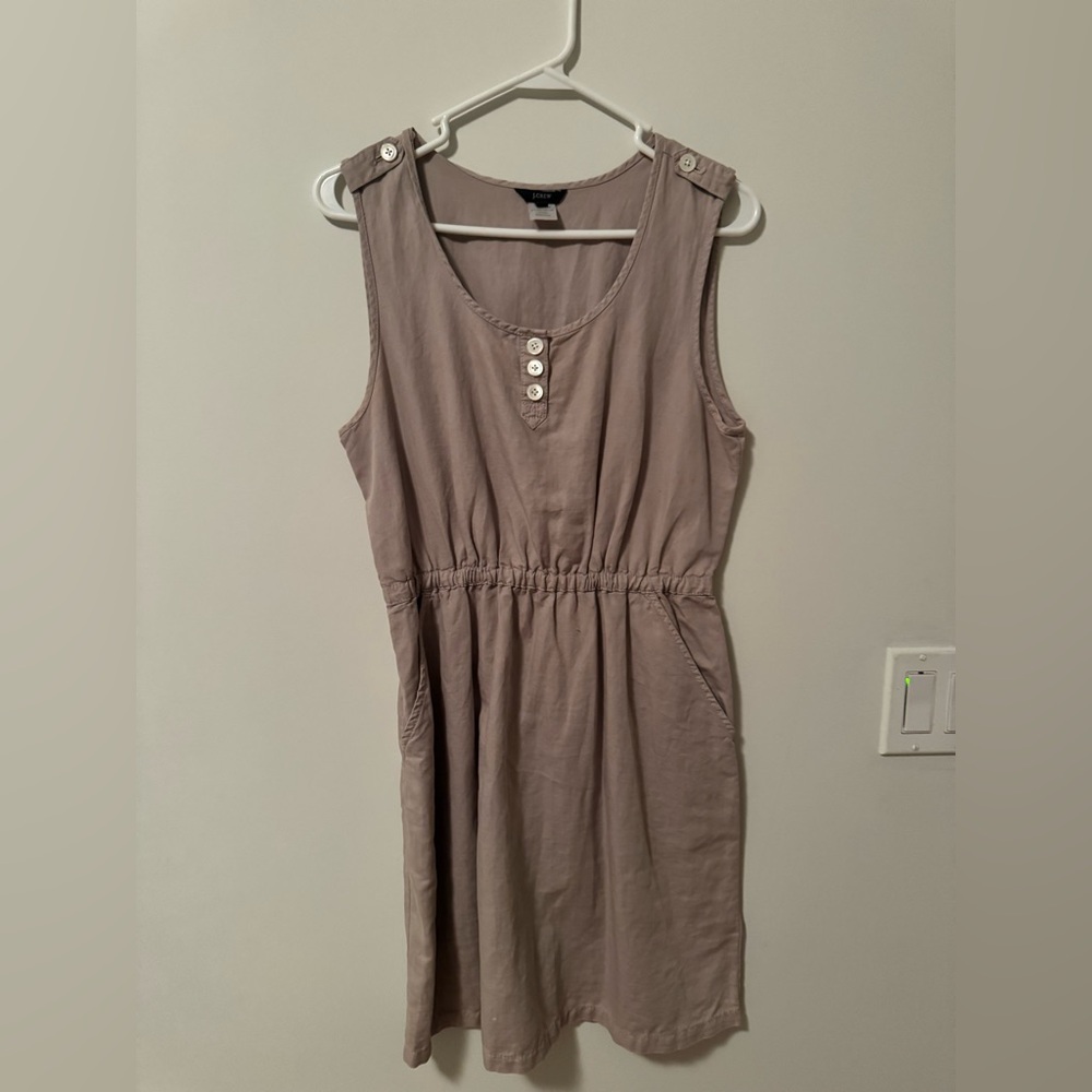 J. Crew Sleeveless Taupe Midi Dress